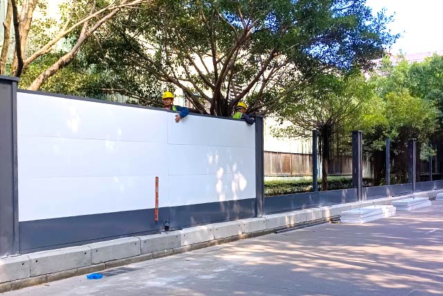 深圳道路圍擋-道路施工圍擋安裝-圍擋效果圖,A型鋼結構烤漆圍擋